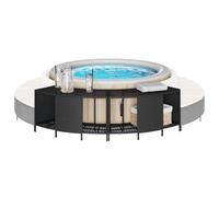 vidaXL Étagères de rangement pour spa 2 pcs noir résine tressée