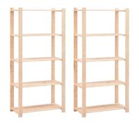 vidaXL Étagères de Stockage 5 Niveaux 2pcs Pin