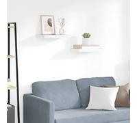 Wandschappen zwevend 2 st 50x23x3,8 cm MDF eikenkleurig en wit326574