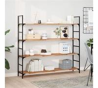 vidaXL Étagères flottantes 4 pcs 120x30x2 cm acacia massif à l'huile , étagère murale, planche d'étagère, étagère murale de salle de bain Marron G