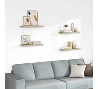 vidaXL 4X Etagères Murales Flottantes Etagères Suspendues Supports Muraux Bibliothèque Salle de Séjour Intérieur Couleur de Chêne 60x23,5x3,8 cm MDF