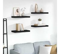 vidaXL Étagères Flottantes 4 pcs Noir 50x23x3,8 cm