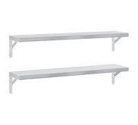 vidaXL Étagères murales 2 pcs 100x23,5 cm acier inoxydable argenté – étagère flottante
