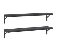 vidaXL Étagères murales 2 pcs 100 x 23,5 cm Noir Acier inoxydable