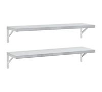 vidaXL Étagères murales 2 pcs 100x30 cm argenté acier inoxydable étagère flottante