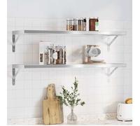 vidaXL Étagères murales 2 pcs sans équerres 100x30 cm acier inoxydable argenté