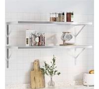 vidaXL Étagères murales 2 pcs 100x40x3 cm argenté acier inoxydable
