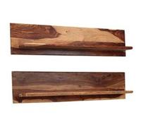 vidaXL Étagères murales 2 pcs 118 x 26 x 20 cm Bois de Sesham massif Brun G