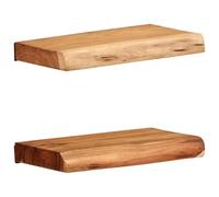vidaXL Étagères murales 2 pcs 30x20x3,5 cm Bois Massif d'acacia, étagère Flottante, étagère de buanderie, étagère pour CD, étagère Murale d'exposition
