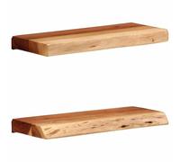 vidaXL Étagères murales 2 pcs 40x20x3,5 cm Bois Massif d'acacia, étagère Flottante, étagère de buanderie, étagère pour CD, étagère Murale d'exposition