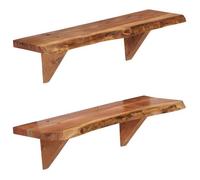 vidaXL Étagères murales 2 pcs 60x20x18 cm Bois d'acacia massif 247927