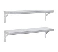 vidaXL Étagères murales flottantes 2 pcs 75×23,5 cm acier inoxydable 3214507 argenté