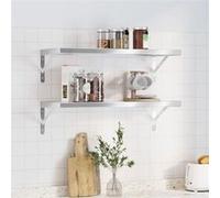 vidaXL Étagères murales 2 pcs 75x30 cm argenté acier inoxydable
