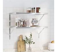 vidaXL Étagères murales 2 pcs 75x40 cm argenté acier inoxydable