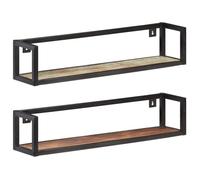 vidaXL Étagères murales 2 pcs 80 cm – Bois de récupération massif, étagères flottantes