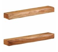 vidaXL Étagères murales 2 pcs 80x17x8 cm Bois Massif d'acacia, étagère Flottante, étagère de buanderie, étagère pour CD, étagère Murale d'exposition
