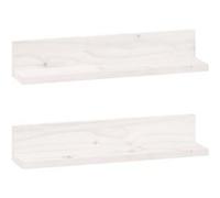 vidaXL Étagères murales 2 pcs Blanc 50x11x9 cm Bois de pin massif