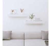 vidaXL Étagères murales 2 pcs Blanc 50x12x9 cm Bois de pin massif