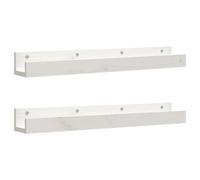 vidaXL Étagères murales 2 pcs Blanc 80x12x9 cm Bois de pin massif