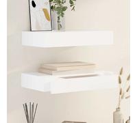 VidaXL Étagères murales 2 pcs - Blanc - MDF