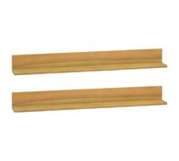 Vidaxl Étagères Murales 2 Pcs 90x10x10 Cm Bois De Teck Massif Marron