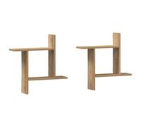 vidaXL Étagères murales 2 pcs chêne artisanal, bois d'ingénierie, Marron