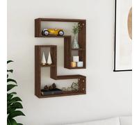 vidaXL Étagères Murales 2 pcs Chêne Marron
