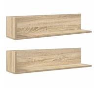 vidaXL Étagères murales 2 pcs chêne Sonoma 75x16,5x16,5 cm, étagère Flottante, étagère Suspendue, étagère Murale d'angle, étagère Murale Flottante