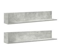 vidaXL Étagères murales 2 pcs Gris béton 100x16,5x16,5 cm, étagère Flottante, étagère Suspendue, étagère Murale d'angle, étagère Murale Flottante