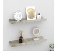 vidaXL Étagères murales 2 pcs Gris béton 40x9x3 cm