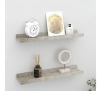 vidaXL Étagères Murales 2 Pcs Gris Béton 40x9x3 cm
