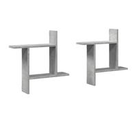 vidaXL Étagères murales 2 pcs Gris béton 50x12x50 cm Bois d'ingénierie