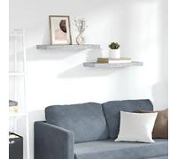 vidaXL Étagères Murales 2 pcs - Gris Béton MDF 60x23,5x3,8 cm