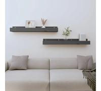VidaXL Étagères murales 2 pcs gris bois de pin