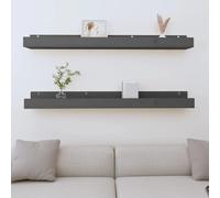 VIDAXL Étagères murales 2 pcs - Gris pin massif