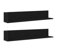vidaXL Étagères murales flottantes 2 pcs Noir 100x16,5x16,5 cm Bois d'ingénierie