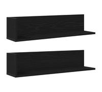 vidaXL Étagères murales 2 pcs Noir 75x16,5x16,5 cm Bois d'ingénierie