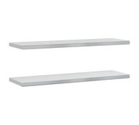 vidaXL Étagères murales 2 pcs sans Équerres 100x30 cm argenté Acier Inoxydable, étagère Flottante, étagère Murale d'exposition, Panneau d'étagère