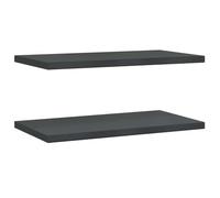 Etagères murales 2 pcs 75x40x3 cm noir acier inoxydable, étagère flottante, étagère murale d'exposition, panneau 30290
