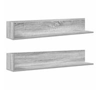 vidaXL Étagères murales 2 pcs Sonoma Gris 100x16,5x16,5 cm, étagère Flottante, étagère Suspendue, étagère Murale d'angle, étagère Murale Flottante