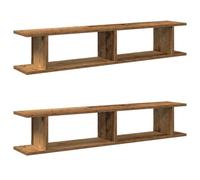 vidaXL Étagères murales 2 pcs Vieux Bois 105x18x20cm Bois d'ingénierie, étagère Flottante, étagère de buanderie, étagère pour CD