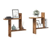 vidaXL Étagères murales 2 pcs Vieux Bois 50x12x50 cm Bois d'ingénierie