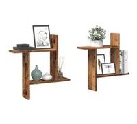 vidaXL Étagères murales 2 pcs Vieux Bois 50x12x50 cm Bois d'ingénierie