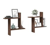 vidaXL Étagères murales 2pcs chêne marron 50x12x50cm bois d'ingénierie