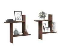 vidaXL Étagères murales 2pcs chêne marron 50x12x50cm bois d'ingénierie 853260 Marron