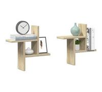 vidaXL Étagères murales 2pcs chêne sonoma 38x12x38cm bois d'ingénierie 853247 Marron G