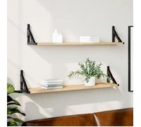 vidaXL Étagères murales 2pcs chêne sonoma 80x15x15,5cm bois ingénierie 836329