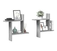 vidaXL Étagères murales 2pcs sonoma gris 50x12x50 cm bois d'ingénierie 853259 Gris G