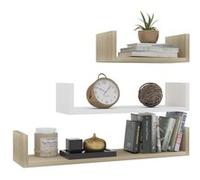 vidaXL Étagères murales 3 pcs Blanc et chêne sonoma Aggloméré Multicolore G