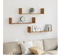 vidaXL Étagères murales 3 pcs chêne artisanal bois d'ingénierie 853298 Marron G